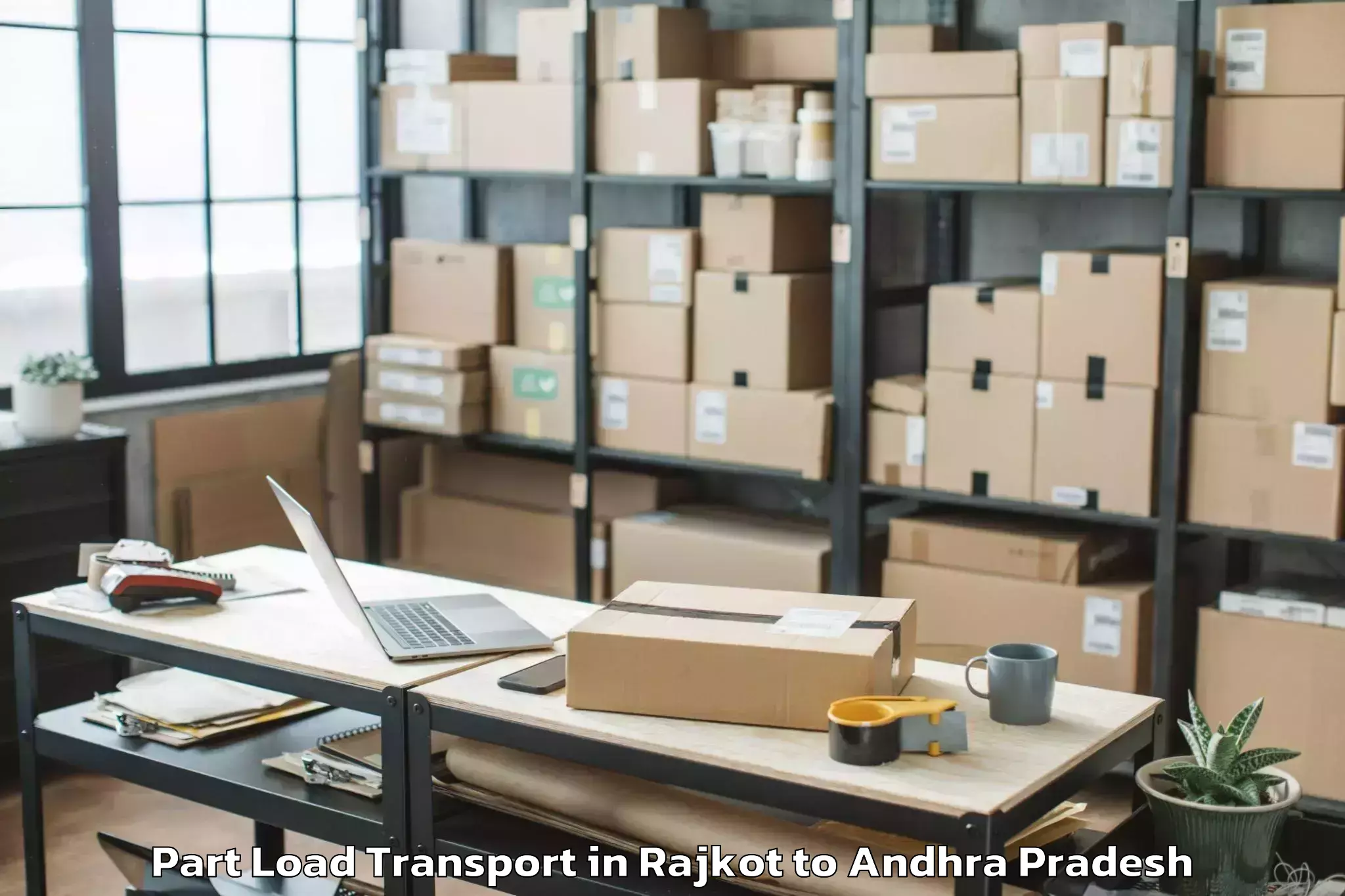 Trusted Rajkot to Nadendla Part Load Transport